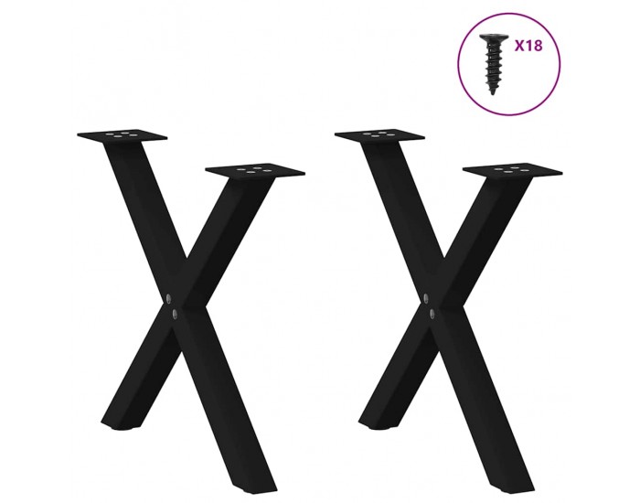 Sonata H Крака за масичка за кафе с форма на X 2 бр. черни 38x(42-43) cm Sonata H Крака за масичка за кафе с форма на X 2 бр. черни 38x(42-43) cm