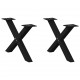 Sonata H Крака за масичка за кафе с форма на X 2 бр. черни 60x(30-31) cm