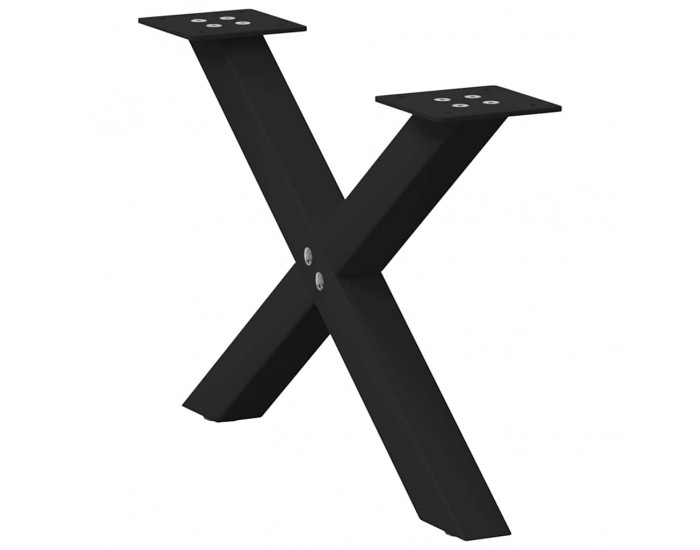 Sonata H Крака за масичка за кафе с форма на X 2 бр. черни 60x(30-31) cm