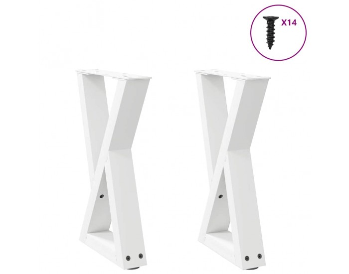 Sonata H Крака за масичка за кафе 2 бр. бели 28x(42-43,3) cm стомана