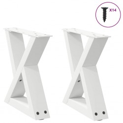 Sonata H Крака за масичка за кафе 2 бр. бели 40x(30-31,3) cm стомана - Части за Маси