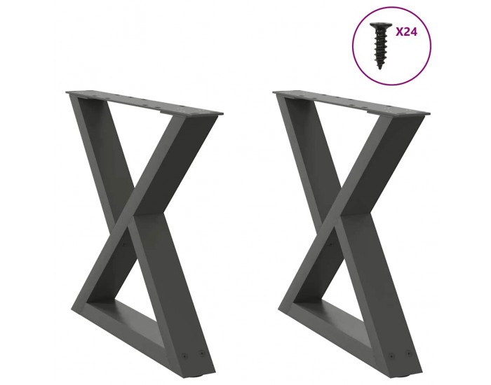 Sonata H Крака за масичка за кафе 2 бр. антрацит 60x(42-43,3) cm стомана Sonata H Крака за масичка за кафе 2 бр. антрацит 60x(42-43,3) cm стомана