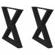 Sonata H Крака за масичка за кафе 2 бр. черни 50x(42-43,3) см стомана