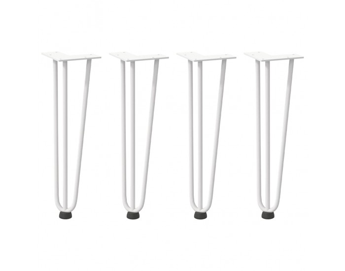 Sonata H Крака за маса за коса 4 бр бели 42 см масивна стомана