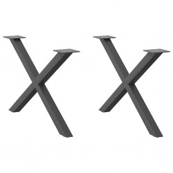 Sonata H Крака за холна маса X-образна 2бр антрацит 70x(42-43)см стомана - Части за Маси