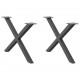 Sonata H Крака за холна маса X-образна 2бр антрацит 70x(42-43)см стомана Sonata H Крака за холна маса X-образна 2бр антрацит 70x(42-43)см стомана