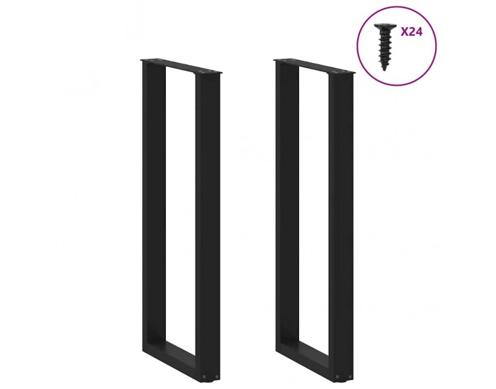 Sonata H Крака за холна маса U-образна 2 бр черни 50x(110-111)см стомана