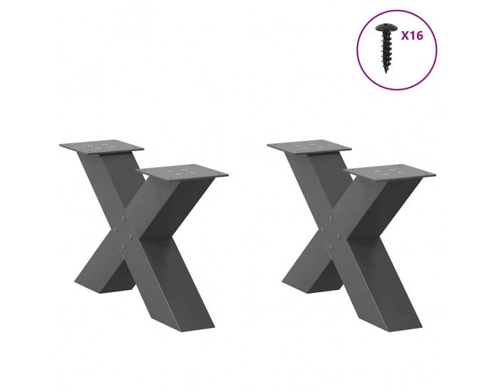 Sonata H Крака за масичка за кафе с форма на буквата X 2 бр. антрацит