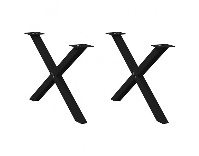 Sonata H Крака за масичка за кафе с форма на X 2 бр. черни 70x(42-43) cm