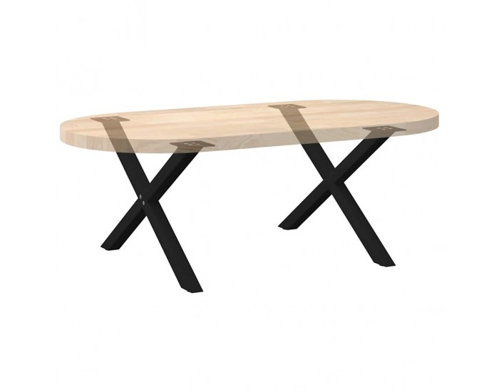 Sonata H Крака за масичка за кафе с форма на X 2 бр. черни 70x(42-43) cm