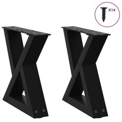 Sonata H Крака за масичка за кафе 2 бр. черни 40x(30-31,3) cm стомана - Части за Маси