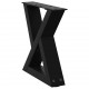 Sonata H Крака за масичка за кафе 2 бр. черни 40x(30-31,3) cm стомана
