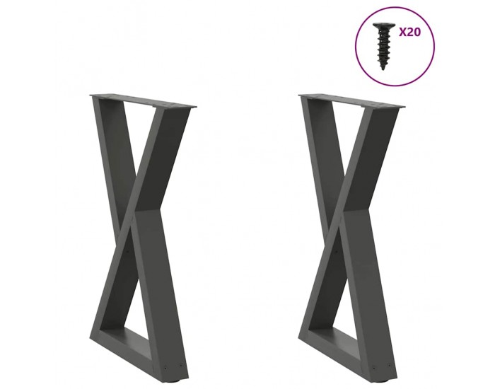 Sonata H Крака за маса за хранене 2 бр. антрацит 50x(72-73,3) cm стомана