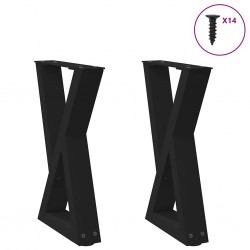 Sonata H Крака за масичка за кафе 2 бр. черни 28x(42-43,3) cm стомана - Части за Маси