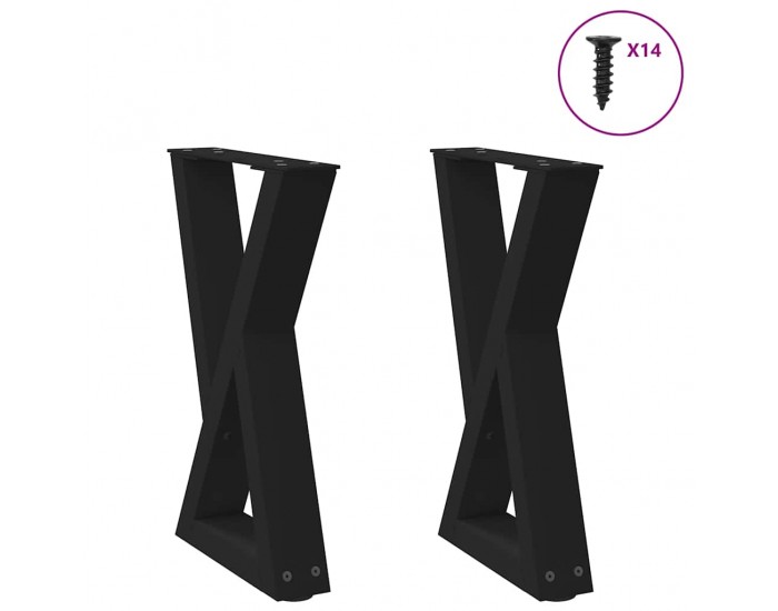 Sonata H Крака за масичка за кафе 2 бр. черни 28x(42-43,3) cm стомана