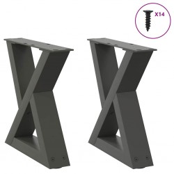 Sonata H Крака за масичка за кафе 2 бр. антрацит 40x(30-31,3) cm стомана - Части за Маси