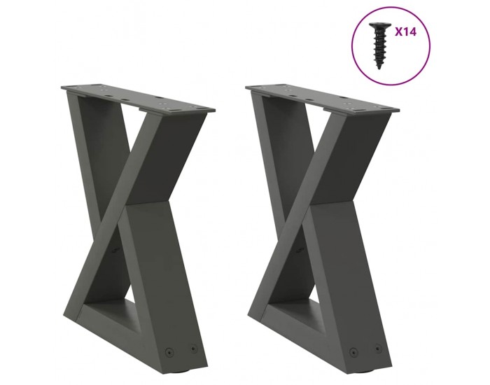 Sonata H Крака за масичка за кафе 2 бр. антрацит 40x(30-31,3) cm стомана Sonata H Крака за масичка за кафе 2 бр. антрацит 40x(30-31,3) cm стомана