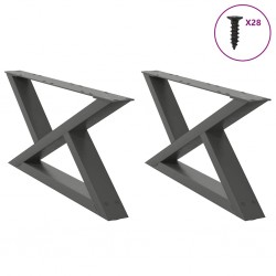Sonata H Крака за масичка за кафе 2 бр. антрацит 70x(30-31,3) cm стомана - Части за Маси