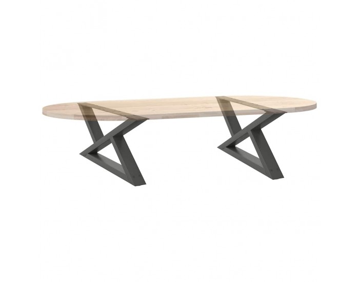 Sonata H Крака за масичка за кафе 2 бр. антрацит 70x(30-31,3) cm стомана Sonata H Крака за масичка за кафе 2 бр. антрацит 70x(30-31,3) cm стомана