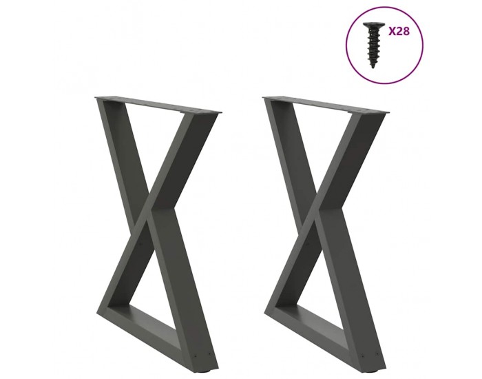 Sonata H Крака за маса за хранене 2 бр. антрацит 80x(72-73,3) cm стомана Sonata H Крака за маса за хранене 2 бр. антрацит 80x(72-73,3) cm стомана