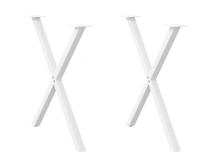 Sonata H Крака за маса за хранене с форма на X 2 бр. бели 70x(72-73) cm