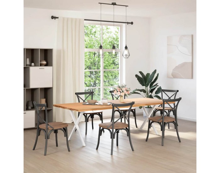 Sonata H Крака за маса за хранене с форма на X 2 бр. бели 70x(72-73) cm