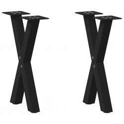 Sonata H Крака за масичка за кафе с форма на X 2 бр. черни 38x(42-43) cm - Части за Маси