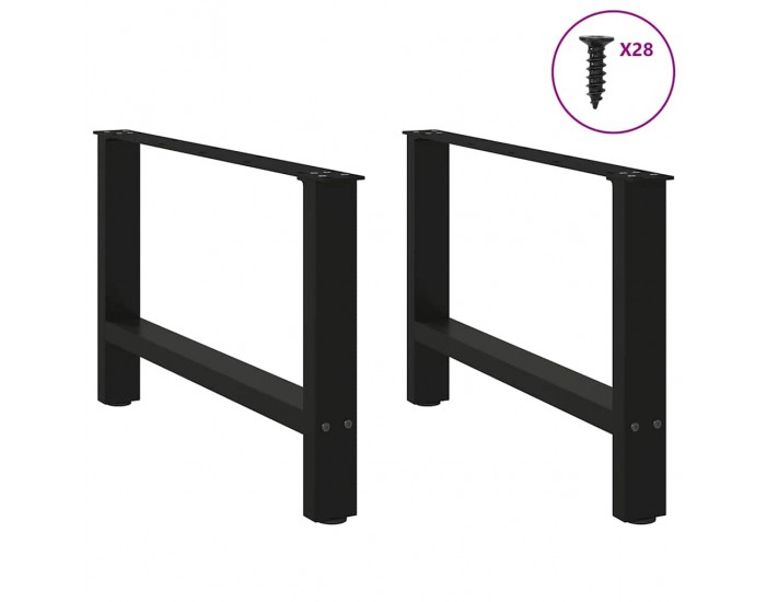 Sonata H Крака за масичка за кафе черни 2 бр. 70x(42-43) cm стомана