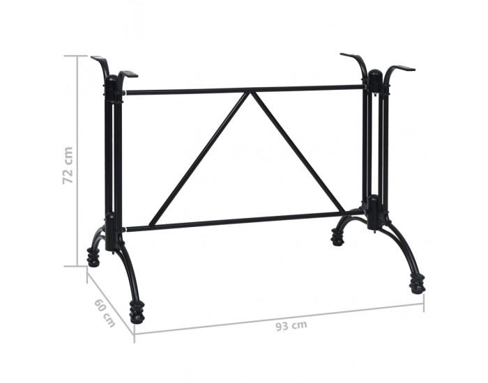 325436 Sonata H Крак за бистро маса черен 93x60x72 cm Алуминиева отливка