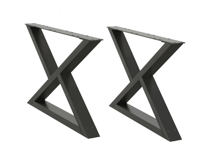 Sonata H Крака за масичка за кафе 2 бр. антрацит 70x(42-43,3) cm стомана