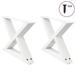 Sonata H Крака за масичка за кафе 2 бр. бели 50x(30-31,3) cm стомана - Части за Маси