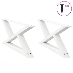 Sonata H Крака за масичка за кафе 2 бр. бели 70x(30-31,3) cm стомана - Части за Маси