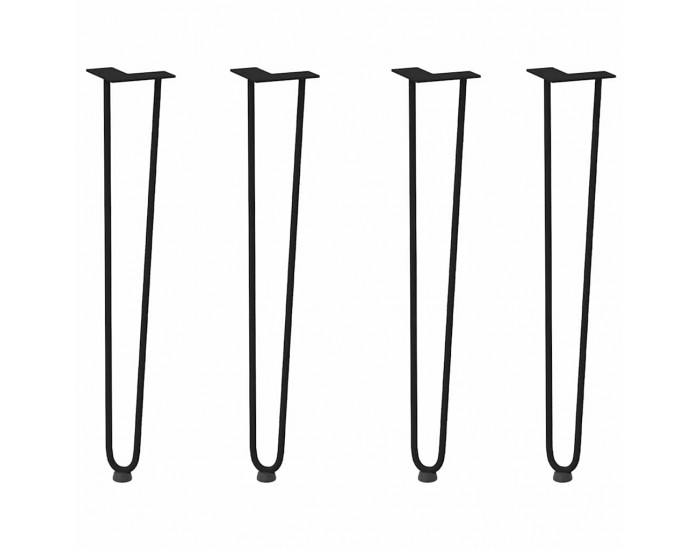 Sonata H Крака за маса за коса 4 бр черни 72 см масивна стомана