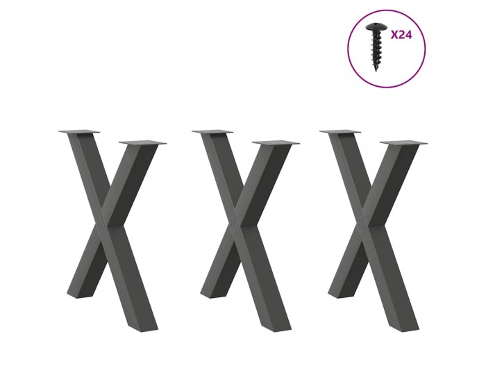 Sonata H Крака за трапезна маса с X-образна 3 бр 80x(72-73) см стомана