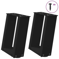 Sonata H Крака за холна маса с U-образна 2 бр черни 30x(30-31)см стомана - Маси