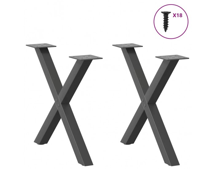 Sonata H Крака за масичка за кафе с форма на буквата X 2 бр. антрацит