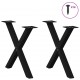 Sonata H Крака за масичка за кафе с форма на X 2 бр. черни 60x(42-43) cm