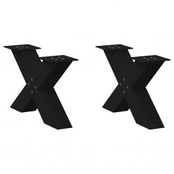Sonata H Крака за масичка за кафе с форма на X 2 бр. черни 60x(30-31) cm - Части за Маси