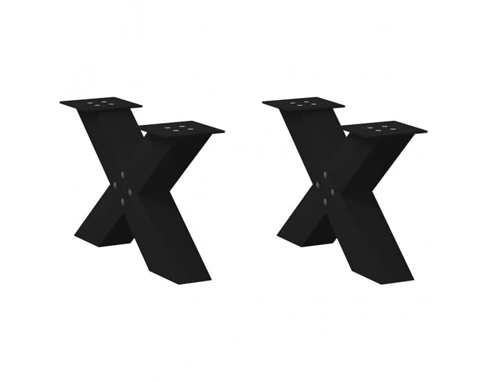 Sonata H Крака за масичка за кафе с форма на X 2 бр. черни 60x(30-31) cm