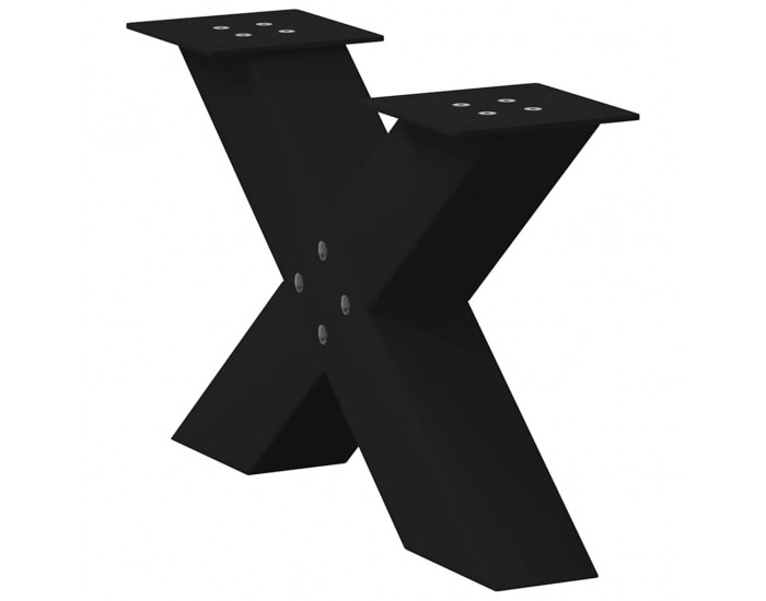 Sonata H Крака за масичка за кафе с форма на X 2 бр. черни 60x(30-31) cm