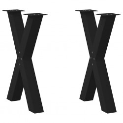 Sonata H Крака за маса за хранене с форма на X 2 бр. черни 50x(72-73) cm - Части за Маси