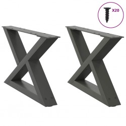 Sonata H Крака за масичка за кафе 2 бр. антрацит 50x(30-31,3) cm стомана - Части за Маси