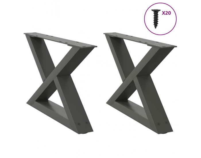 Sonata H Крака за масичка за кафе 2 бр. антрацит 50x(30-31,3) cm стомана Sonata H Крака за масичка за кафе 2 бр. антрацит 50x(30-31,3) cm стомана
