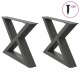 Sonata H Крака за масичка за кафе 2 бр. антрацит 60x(30-31,3) cm стомана