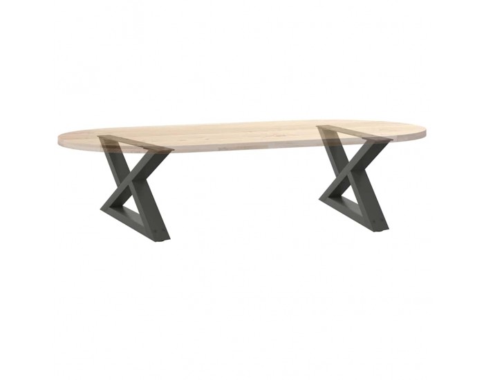 Sonata H Крака за масичка за кафе 2 бр. антрацит 60x(30-31,3) cm стомана