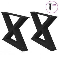 Sonata H Крака за масичка за кафе 2 бр. черни 50x(30-31,3) cm стомана - Части за Маси