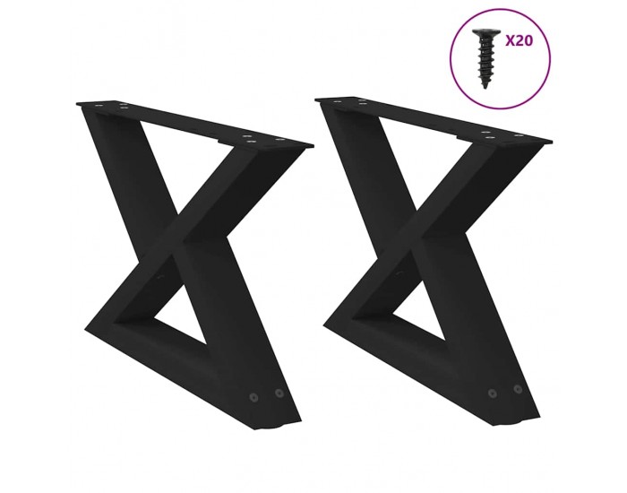 Sonata H Крака за масичка за кафе 2 бр. черни 50x(30-31,3) cm стомана Sonata H Крака за масичка за кафе 2 бр. черни 50x(30-31,3) cm стомана