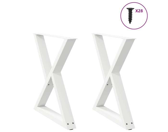 Sonata H Крака за трапезна маса 2 бр. бели 80x(72-73,3) cm стомана