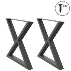 Sonata H Крака за маса за хранене 2 бр Антрацит 90x(72-73,3) cm Стомана - Части за Маси