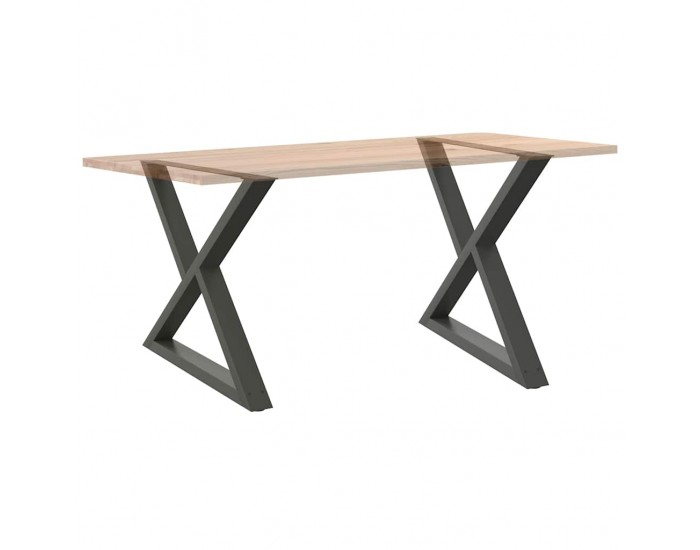 Sonata H Крака за маса за хранене 2 бр Антрацит 90x(72-73,3) cm Стомана